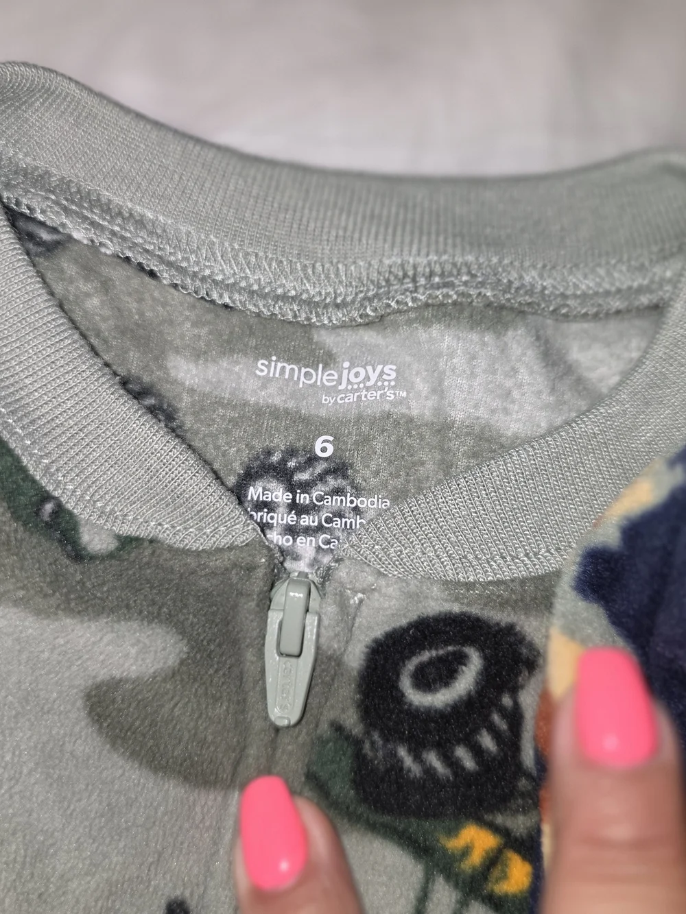 Carter's Navy and Gray Monster Truck & Motorcycle Fleece Pajama Set 2